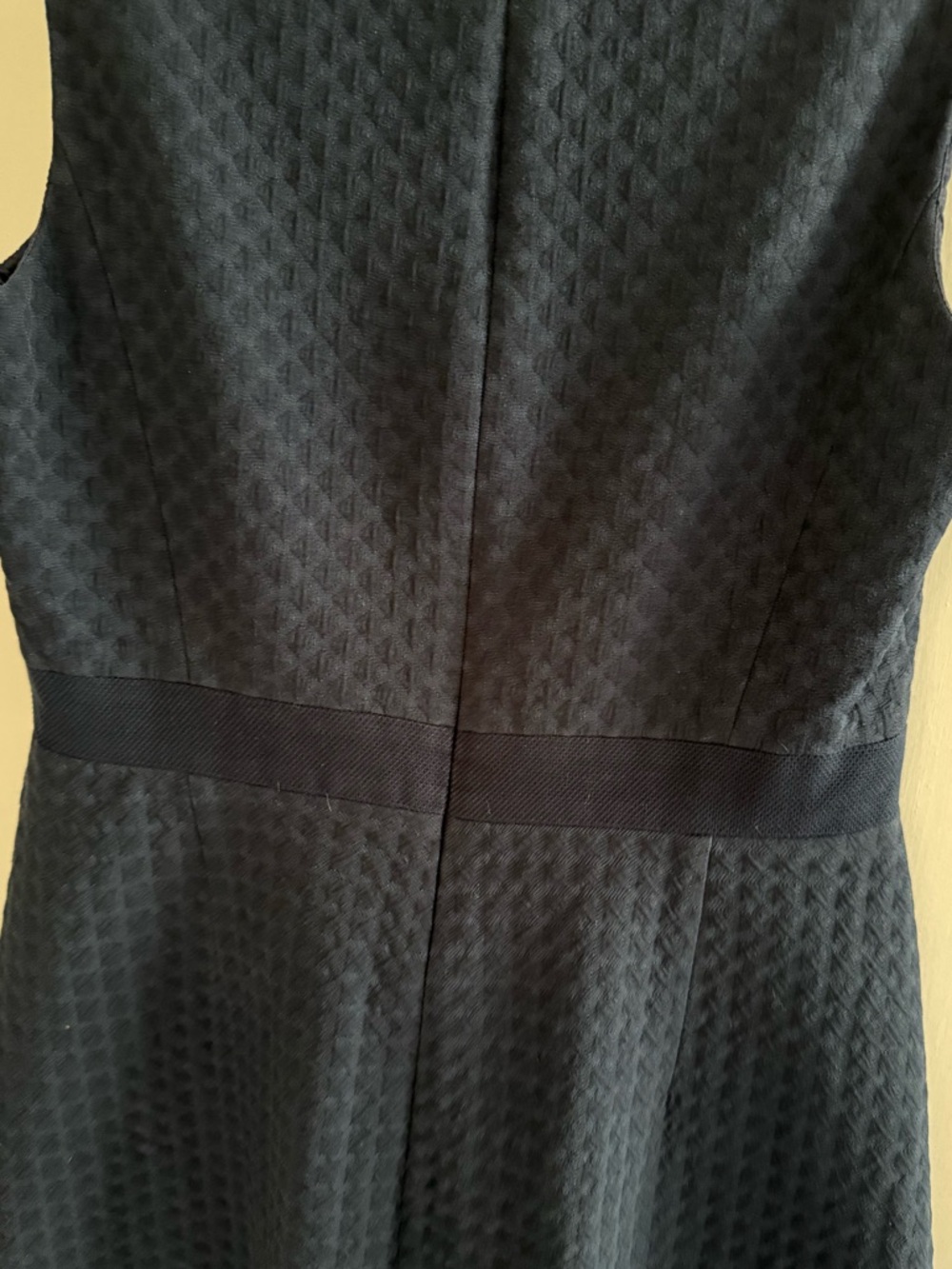 J. Crew Textured Panel Navy Midi Dress Size 6 - Picture 4 of 8
